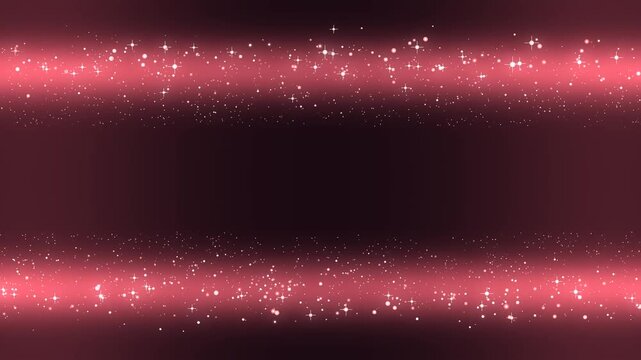 Rose gold glitter particles background, elegant pink shimmering light trails, luxury glowing dust frame for wedding and awards videos