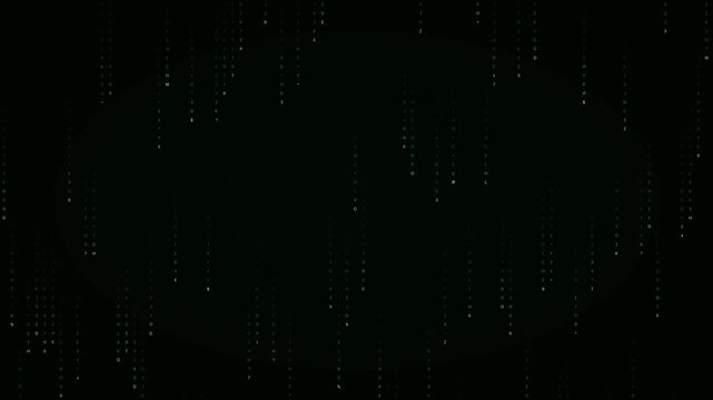 Green Matrix Code Rain Falling Digital Background
