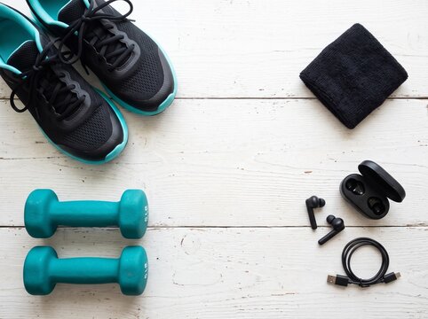 Fitness equipment set including dumbbells wrist weights ankle weights
