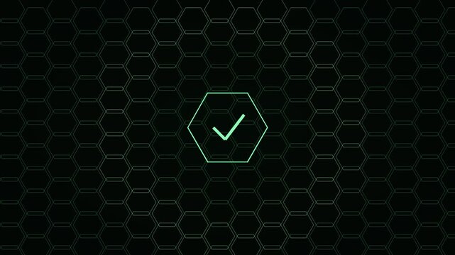 Green Hexagon Cybersecurity Shield Loop
