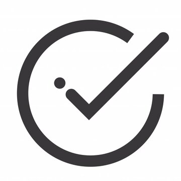 Circle Check Out animation icon for social media, presentations, videos, websites. Alpha Channel