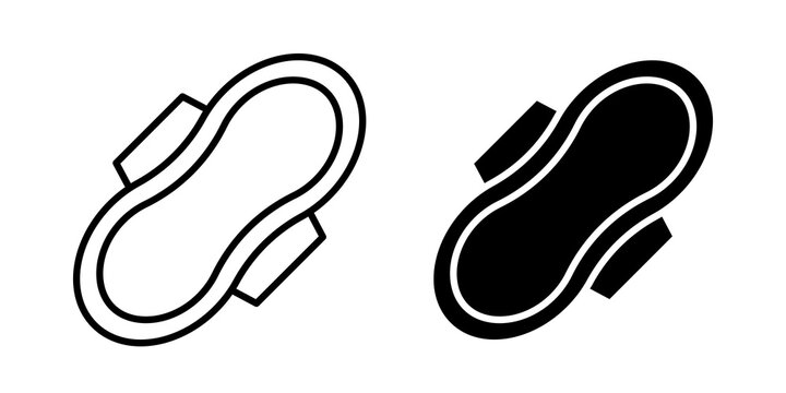 Hygienic pad icon flat outline in black