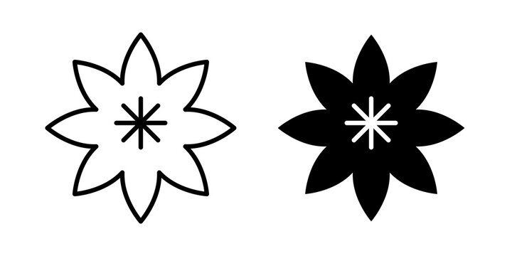 Hypericum icon flat outline in black