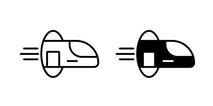 Hyperloop icon flat outline in black
