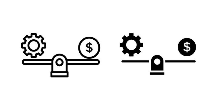 Leverage icon flat outline in black