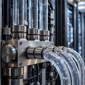 liquid cooling pipes support high density data servers