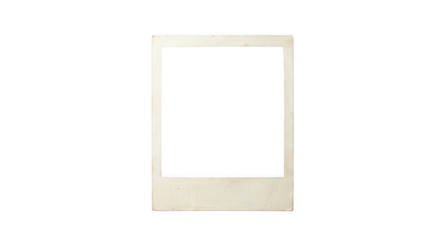 Old polaroid photo frame isolated on transparent background