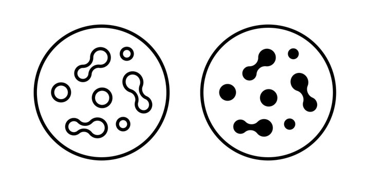 Microorganism icon flat outline in black
