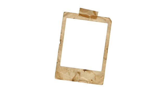 Old polaroid photo frame isolated on transparent background