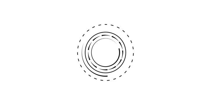 Abstract futuristic loading circle animation on black background.Digital hud loading circle animation: futuristic tech interface animation