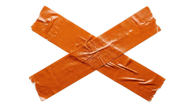 Orange duct tape isolated on transparent background
