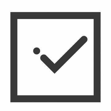Rectangle Check animation icon for social media, presentations, videos, websites. Alpha Channel
