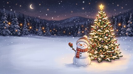 Fototapeta premium Charming Winter Wonderland Scene