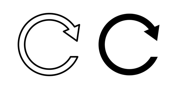 Redo icon flat outline in black
