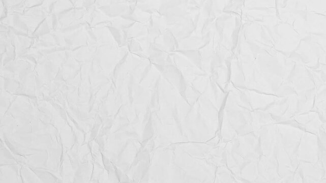 white paper texture background, white crumpled paper sheet motion video. Subtle crumpled white paper stop motion background texture, Stop motion of Crumpled white paper texture background