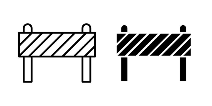 Roadblock icon flat outline in black