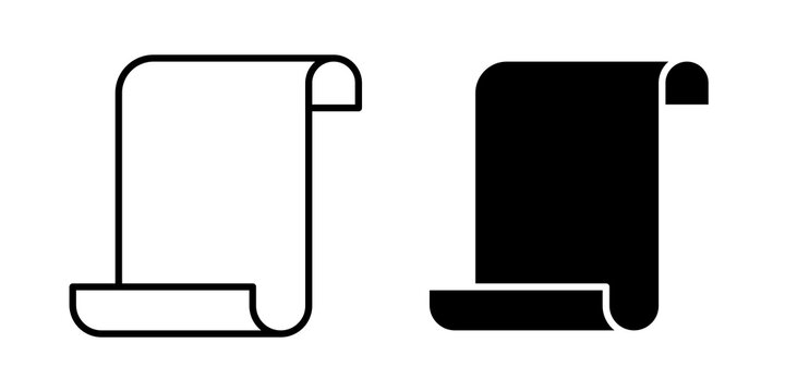 Scroll icon flat outline in black