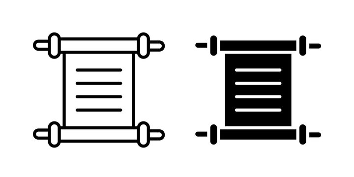 Scrolls icon flat outline in black