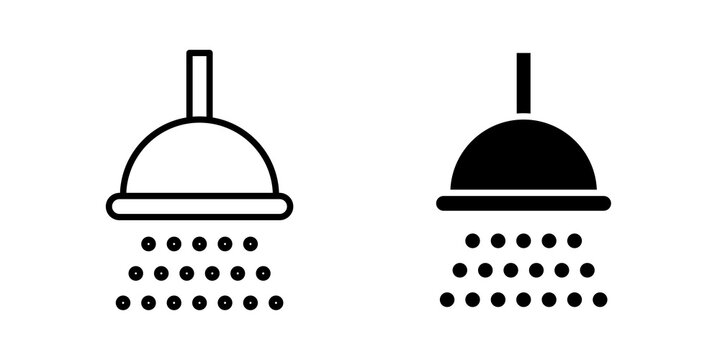 Shower Head icon flat outline in black