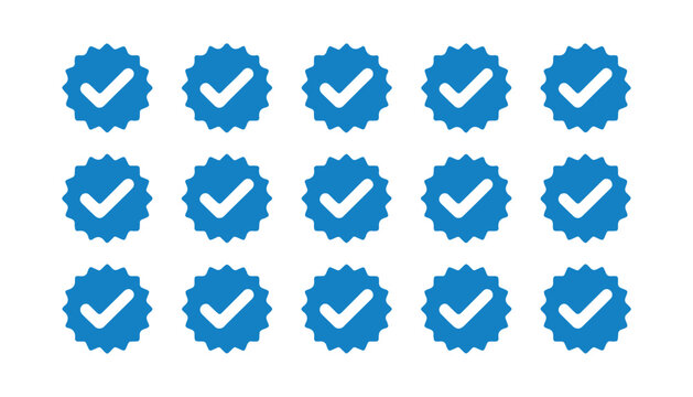 Blue verified checkmark badge pattern for social media profile authentication and account trust.