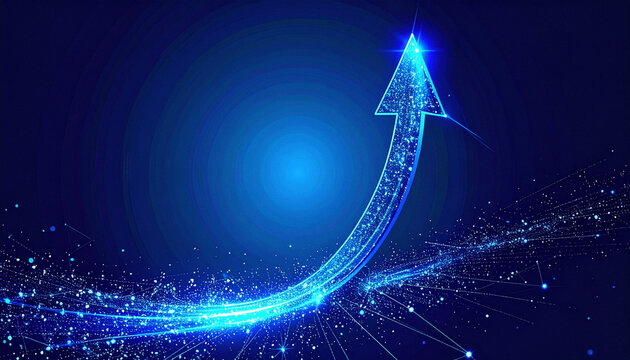 Blue Futuristic Growing Arrow Background for Cyber Technology
