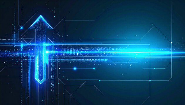 Blue Futuristic Growing Arrow Background for Cyber Technology 2