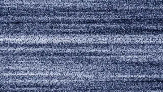 Blue TV Static Noise Background Texture With Horizontal Grain and Analog Signal Interference