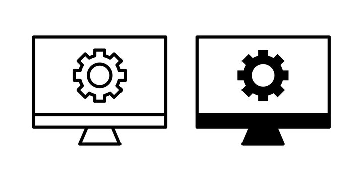 Web development icon flat outline in black