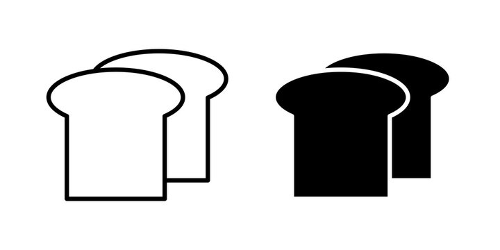 White bread icon flat outline in black