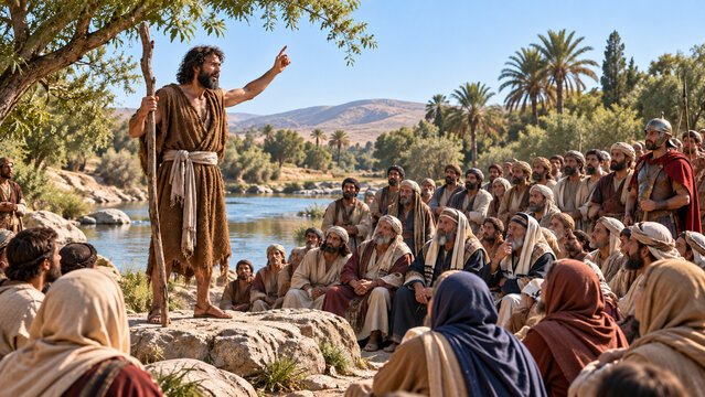 John the Baptist Preaching by the Jordan, the Voice in the wilderness