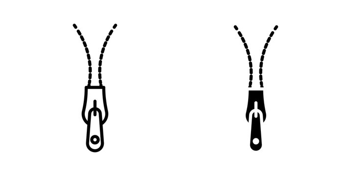 Zip icon flat outline in black