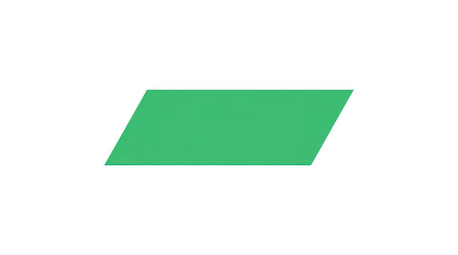 Green parallelogram isolated on transparent background