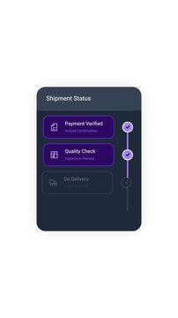shipment status tracking widget on white background
