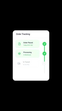 Animated order tracking timeline widget