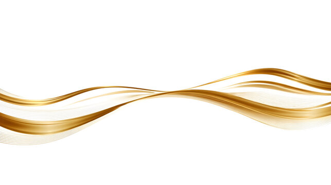 Horizontal gold line isolated on white background background. Elegant luxury divider design element, premium shiny gold ornament for decoration and wedding card Stock Illustration