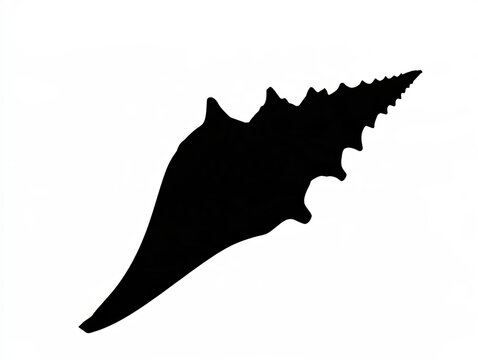 Isolated seashell silhouette rests quietly on a white background, concept representing ocean life, heritage, and marine cultural designs