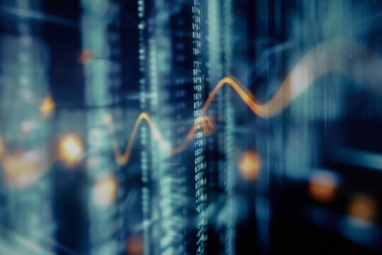 Intentionally Blurred Background of Fintech, Financial Data and Stock Market Analytics
