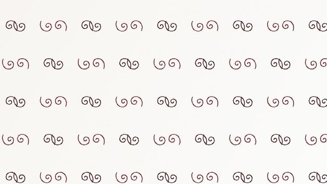 Soft burgundy baroque scroll pattern background seamless loop