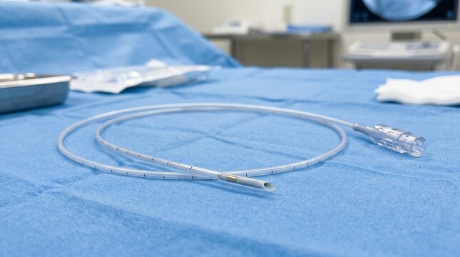 Coronary Aspiration Catheter on Sterile Surgical Field