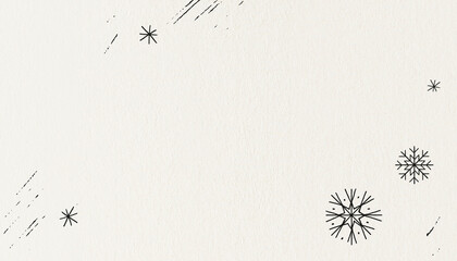 Fototapeta premium Beige Christmas background, snow flakes border