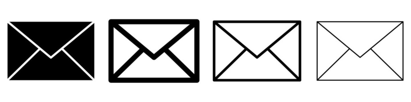 Envelope mixed style icon set for mail and communication