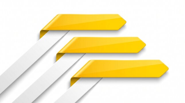 Three yellow arrow banners pointing right for marketing and sales
