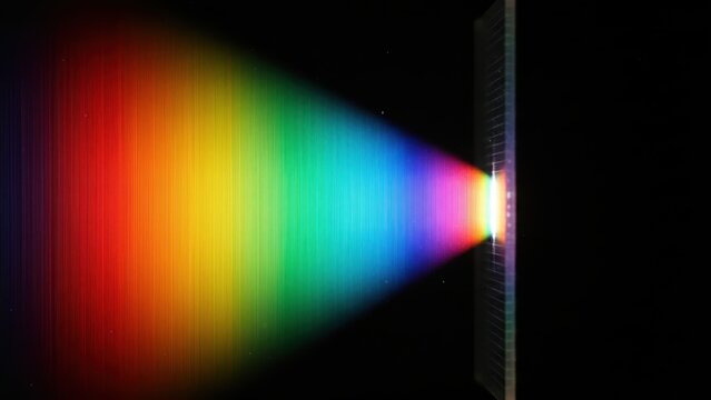 Light Diffraction Grating Spectrum Splitting White Light Into Colors