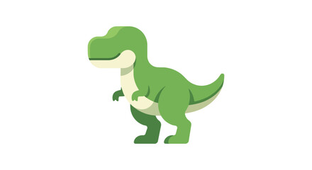 Obraz premium Green tyrannosaurus rex illustration on a white background simplified design
