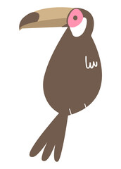Fototapeta premium Toucan bird png pastel illustration, transparent background