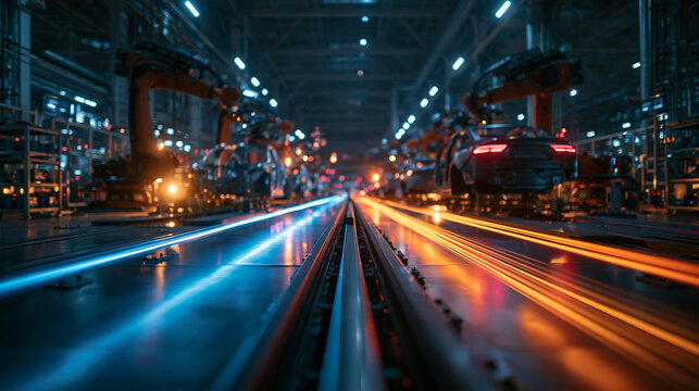 Automated Automotive Assembly Line in Modern Smart Factory