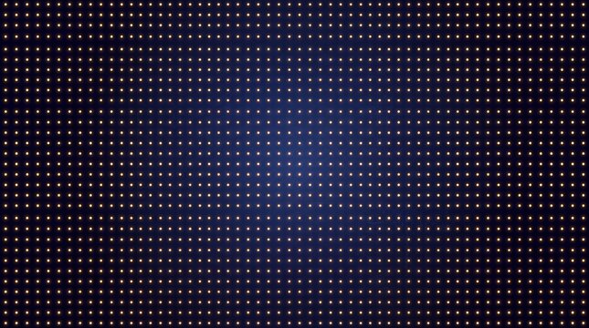 Illuminated LED Dot Matrix Screen on Dark Background
