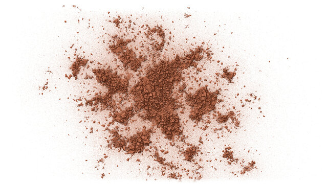 Terracotta bronzer powder explosion isolated on transparent background