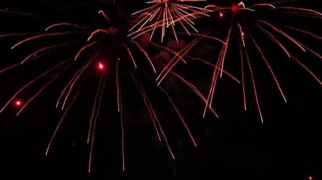 打ち上げ花火　夜空　夏