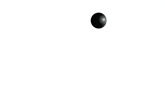 3D black ball bouncing on white background seamless loop.